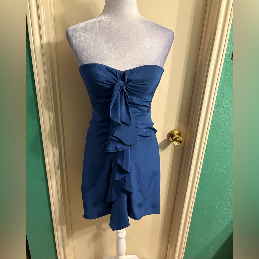 BCBGMaxAzria Silk Strapless Dress